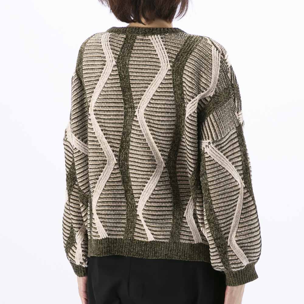 バントロア vingtrois モールヤーンウェーブジャガードプルオーバー 923-14124【FITHOUSE ONLINE SHOP】