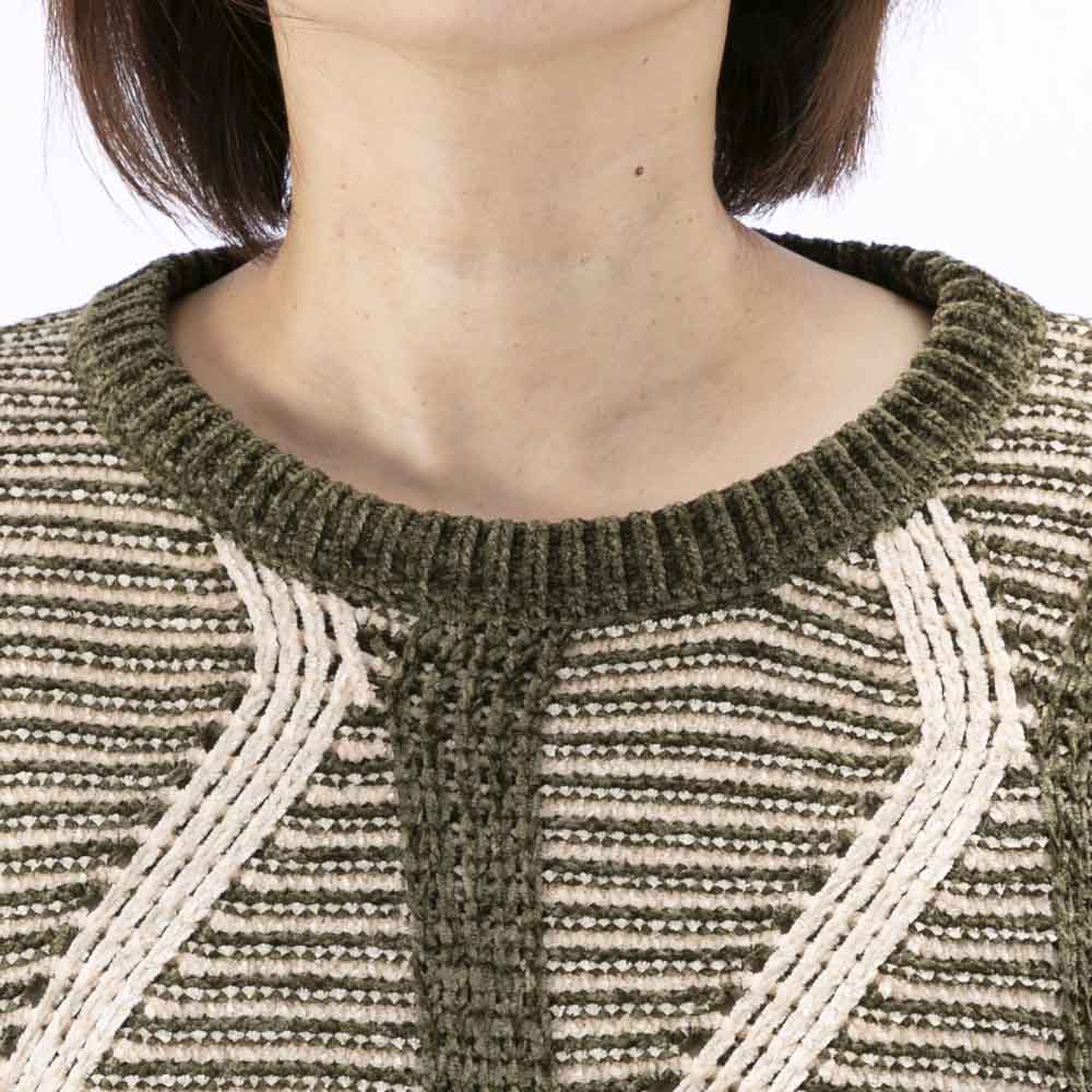 バントロア vingtrois モールヤーンウェーブジャガードプルオーバー 923-14124【FITHOUSE ONLINE SHOP】