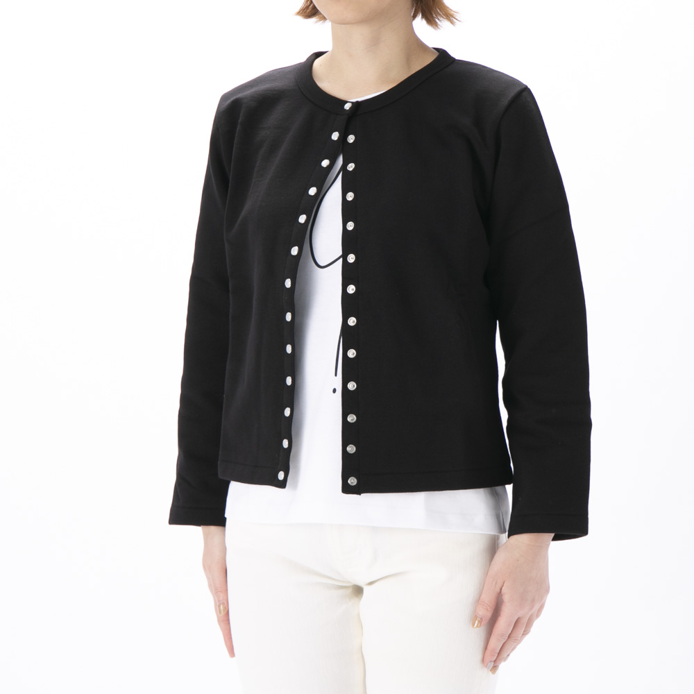 アニエスベー agnes b. レディーストップス Black Le Petit snap cardigan ED17M001【FITHOUSE ONLINE SHOP】