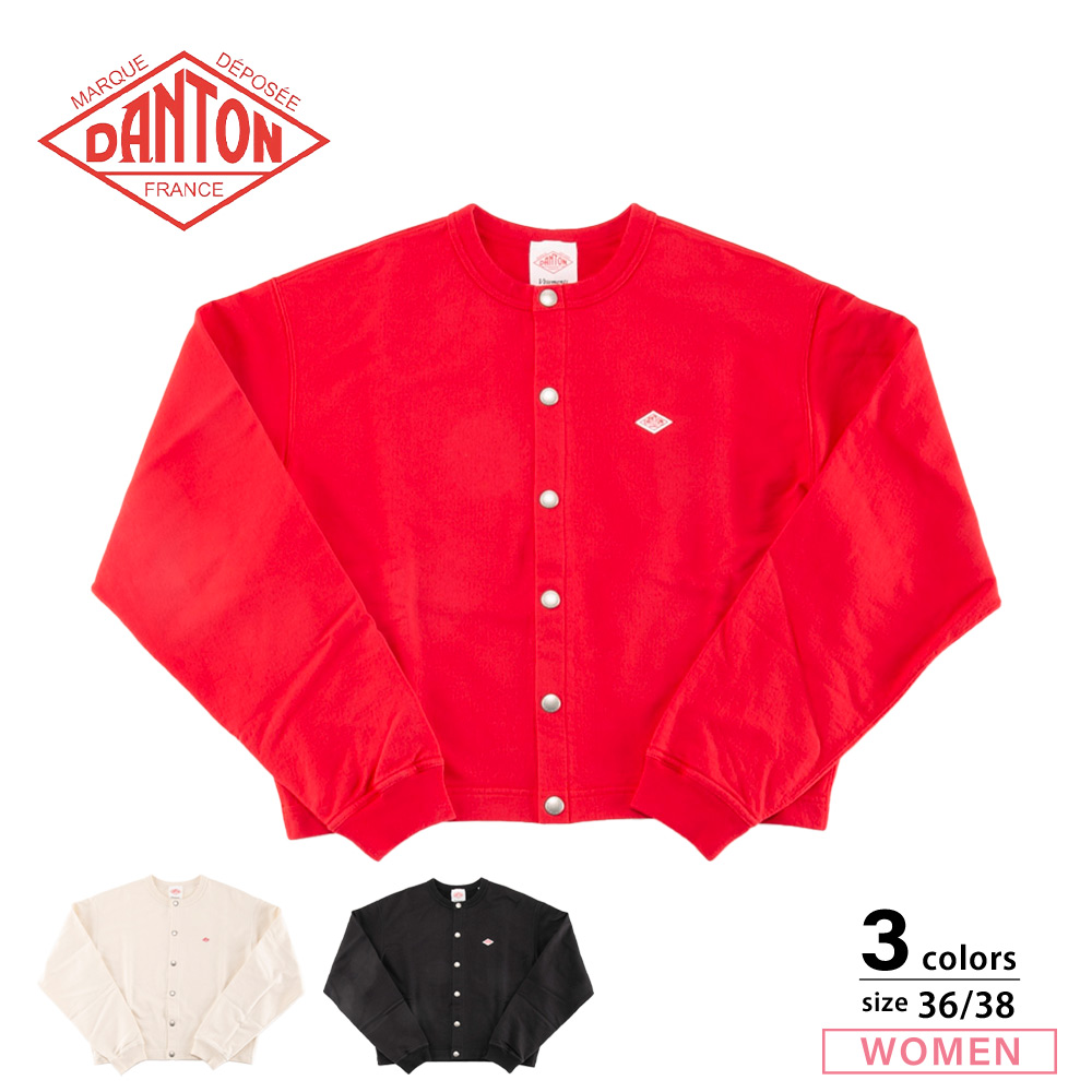 ダントン DANTON レディーストップス COTTON TERRY CREW NECK CARDIGAN #DT-C0312【FITHOUSE ONLINE SHOP】