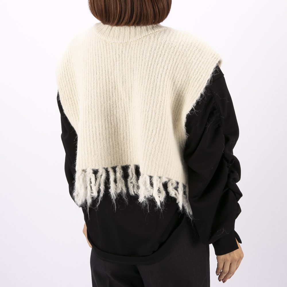 バントロア vingtrois レディーストップス 前後2WAYフリンジニットベスト 986-12002【FITHOUSE ONLINE SHOP】