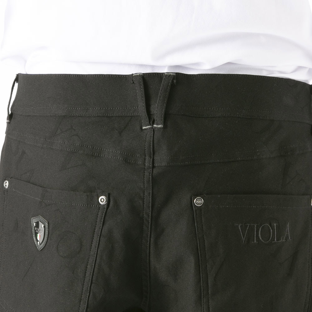 ヴィオラ VIOLA メンズボトムス 総柄ロゴ ストレッチ 5ポケットパンツ L62118【FITHOUSE ONLINE SHOP】