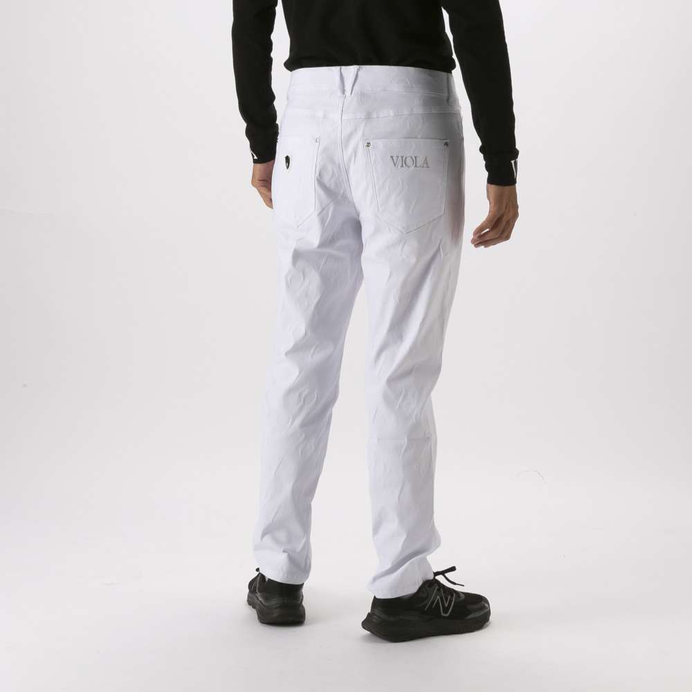 ヴィオラ VIOLA メンズボトムス 総柄ロゴ ストレッチ 5ポケットパンツ L62118【FITHOUSE ONLINE SHOP】