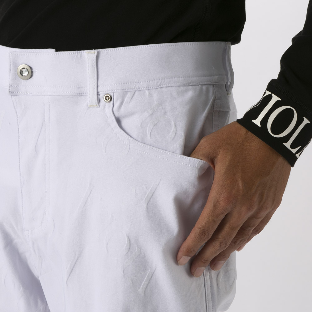 ヴィオラ VIOLA メンズボトムス 総柄ロゴ ストレッチ 5ポケットパンツ L62118【FITHOUSE ONLINE SHOP】