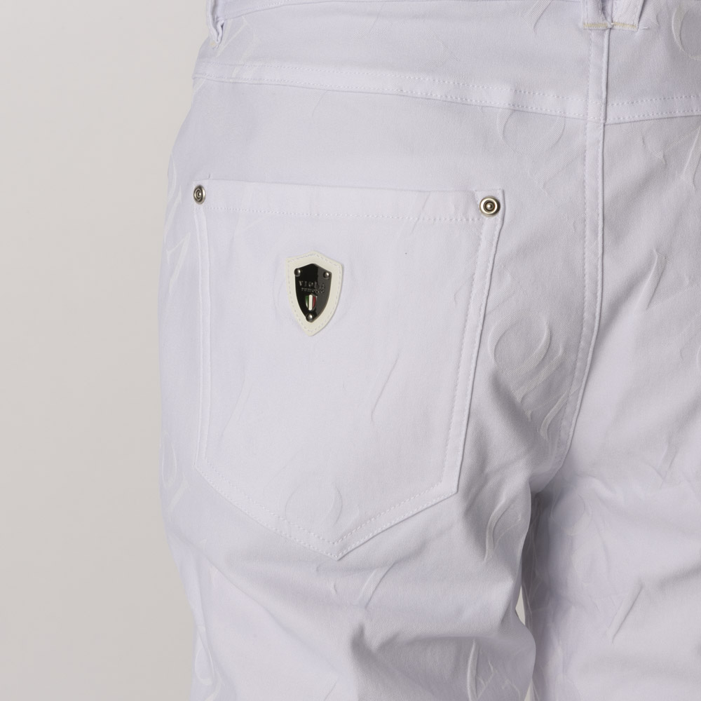 ヴィオラ VIOLA メンズボトムス 総柄ロゴ ストレッチ 5ポケットパンツ L62118【FITHOUSE ONLINE SHOP】