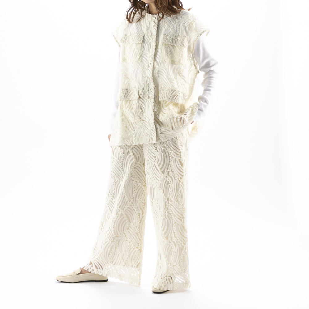 バントロア vingtrois レディースボトムス テープ刺繍ストレートパンツ 922-33217【FITHOUSE ONLINE SHOP】