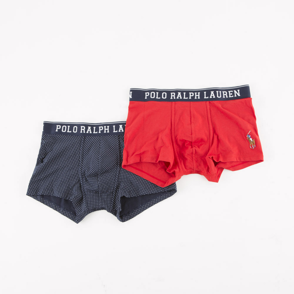 POLO RALPH LAUREN ポロラルフローレン 下着 ボクサーパンツ ボクサー2Pムジ&ドット 714707458003/NV レッド／ブルー【FITHOUSE ONLINE SHOP】