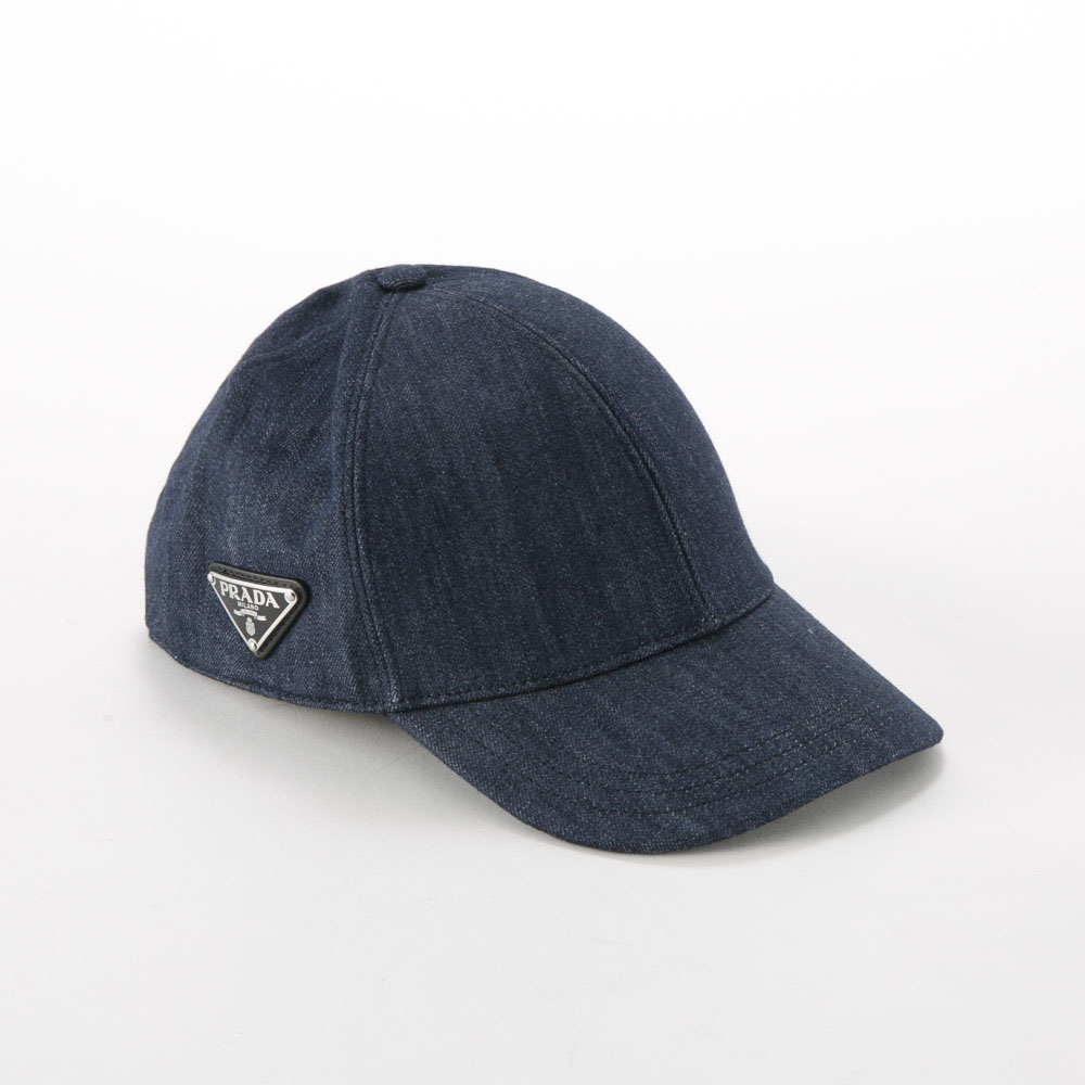 プラダ PRADA キャップ デニムサイド 三角ロゴ ベースボールCAP 1HC274 ...