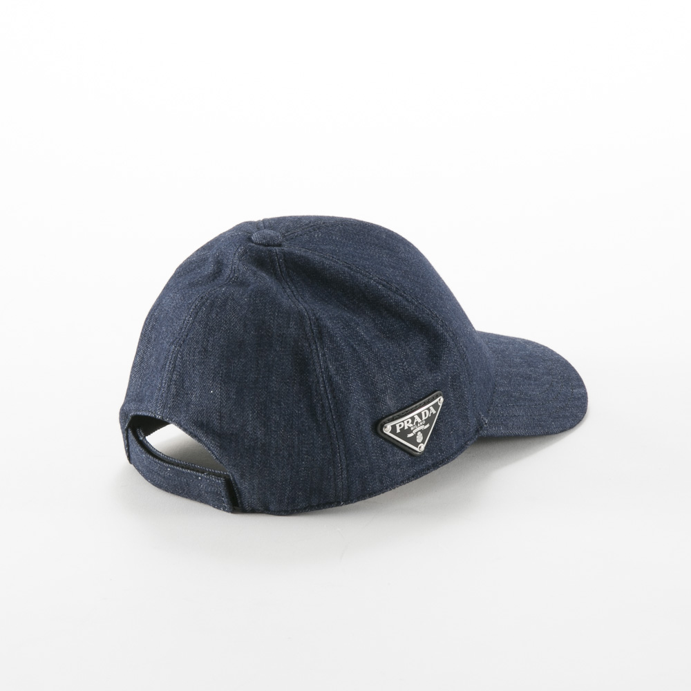 プラダ PRADA キャップ デニムサイド 三角ロゴ ベースボールCAP 1HC274 