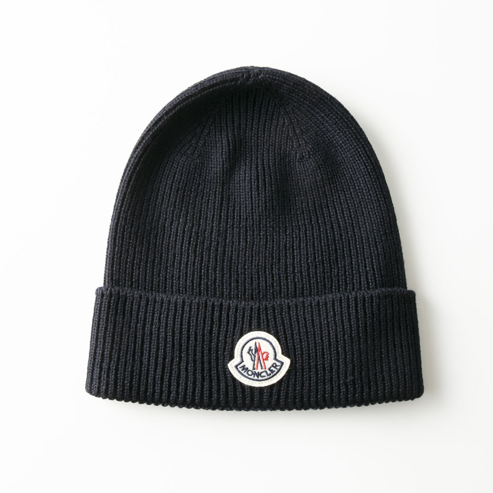 モンクレール MONCLER 帽子 ロゴ入 リブ編みニットキャップ 3B705.00.A9342【FITHOUSE ONLINE SHOP】