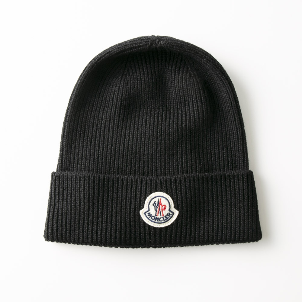 モンクレール MONCLER 帽子 ロゴ入 リブ編みニットキャップ 3B705.00.A9342【FITHOUSE ONLINE SHOP】