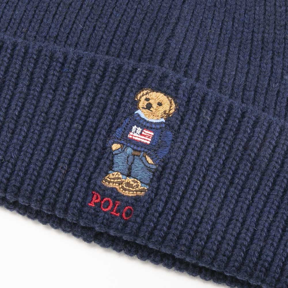 ポロラルフローレン POLO RALPH LAUREN ニット帽 SOLID FLAG BEAR BEANIE ベア ビーニー PC1565【FITHOUSE ONLINE SHOP】