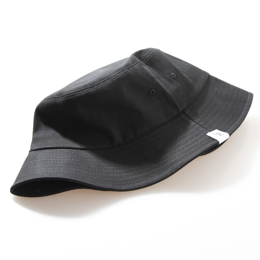 バザール VARZAR 帽子 Herringbone label bucket hat black varzar596【FITHOUSE ONLINE SHOP】