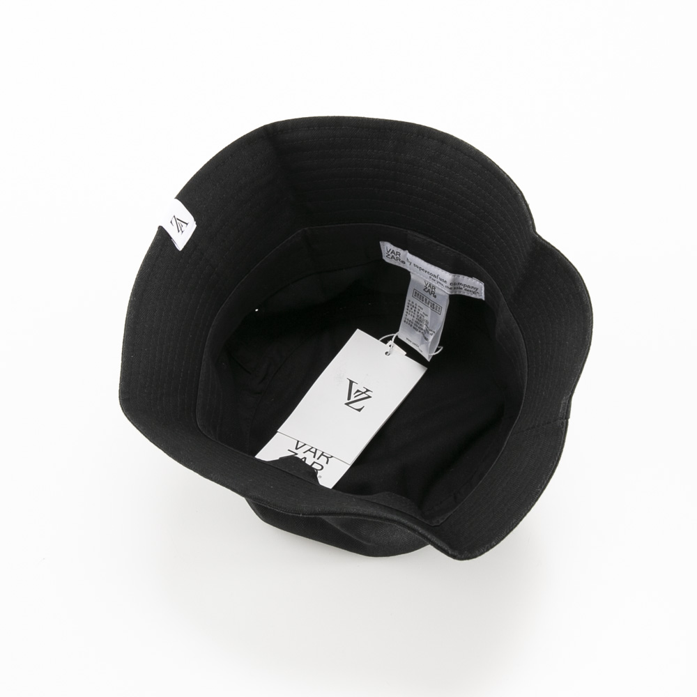 バザール VARZAR ハット・帽子 Herringbone label bucket hat black varzar596【FITHOUSE ONLINE SHOP】