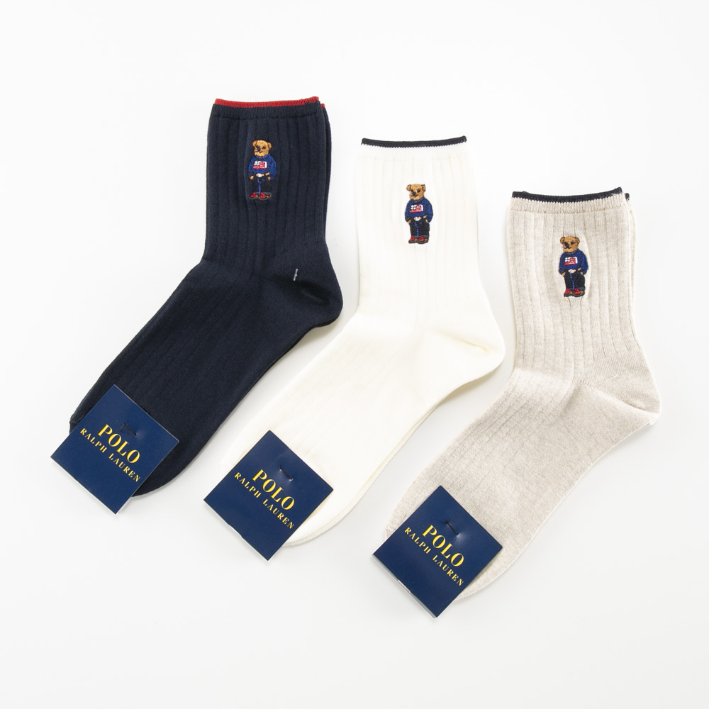 ポロラルフローレン POLO RALPH LAUREN ソックス ベア刺繍 クルー 3207-211【FITHOUSE ONLINE SHOP】