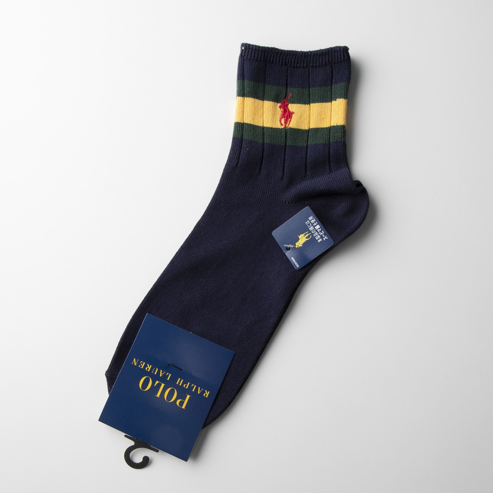 ポロラルフローレン POLO RALPH LAUREN 靴下 太ライン入り ショートソックス 2012400【FITHOUSE ONLINE SHOP】