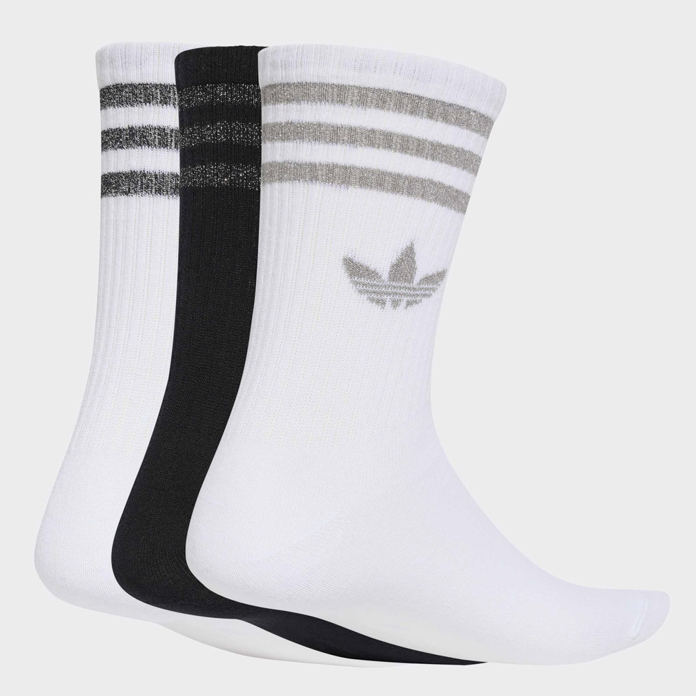 アディダスオリジナルス adidas originals 靴下 スリーストライプス グリッター クルーソックス3足組 KR4218【FITHOUSE ONLINE SHOP】