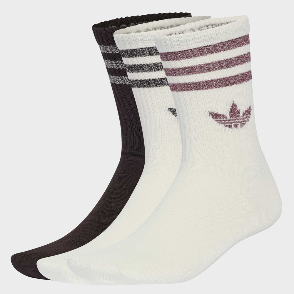 アディダスオリジナルス adidas originals 靴下 スリーストライプス グリッター クルーソックス3足組 KR4214【FITHOUSE ONLINE SHOP】