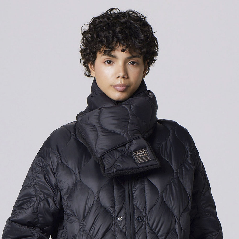 タイオン ミリタリー リバーシブル ダウンマフラー ソフトシェル TAION-R201ALSML-1【FITHOUSE ONLINE SHOP】