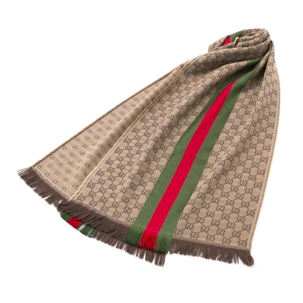 グッチ GUCCI マフラー 定番GG柄センターリボンウール 147351/4G704【FITHOUSE ONLINE SHOP】