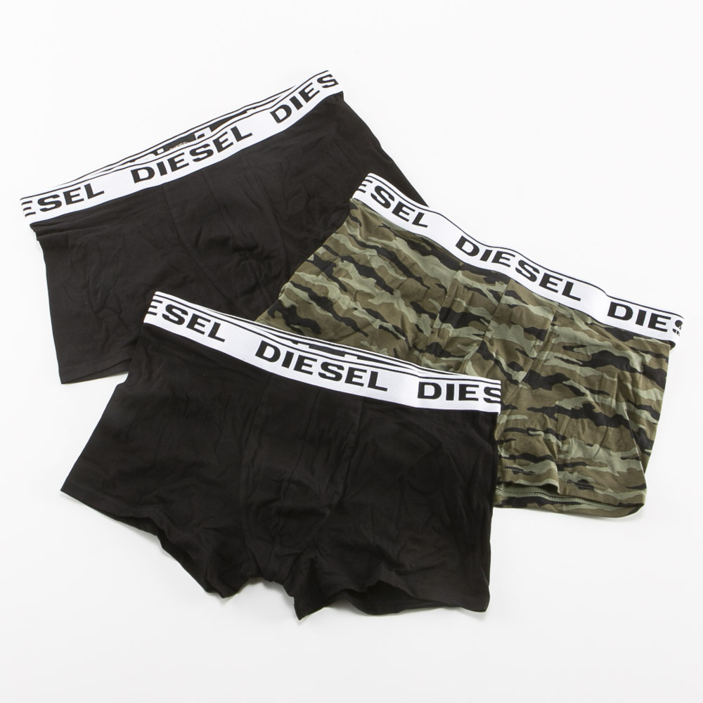 ディーゼル DIESEL アンダーウェア ボクサー3P(Green Camo/Black/Black) CKY3/RHASO【FITHOUSE ONLINE SHOP】