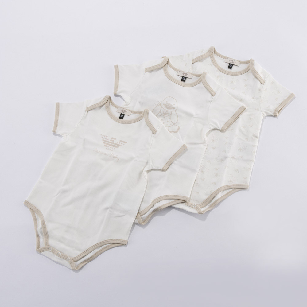 アルマーニ ベビー ARMANI BABY ロンパース 半袖ロンパース３Pセット 6YHV12【FITHOUSE ONLINE SHOP】