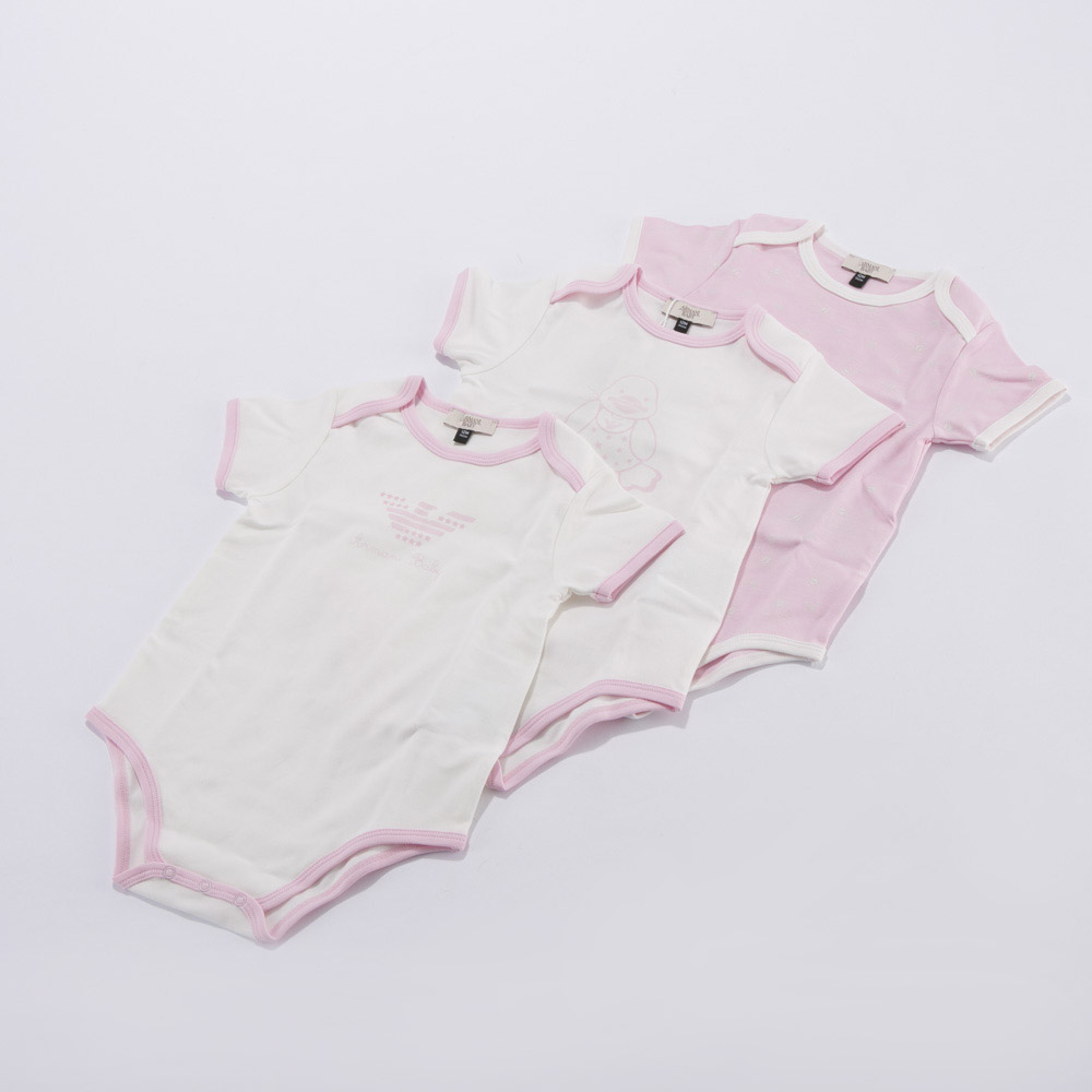 アルマーニ ベビー ARMANI BABY ロンパース 半袖ロンパース３Pセット 6YHV12【FITHOUSE ONLINE SHOP】