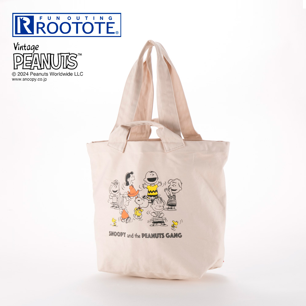 ルートート ROOTOTE ハンド・トートバッグ IP.ミディアムツイル.Peanuts-7F Beige 822503【FITHOUSE ONLINE SHOP】