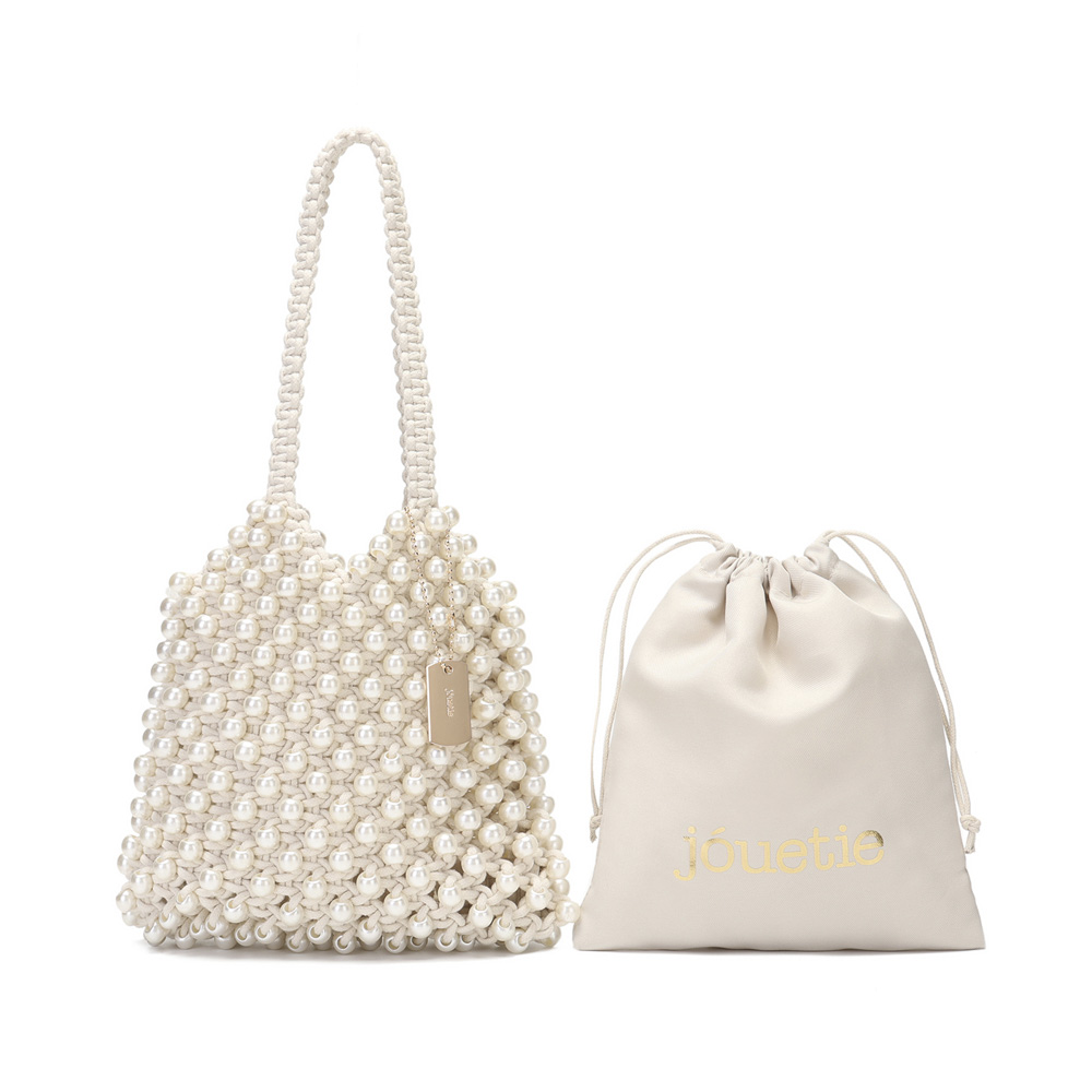 ジュエティ jouetie ロゴ巾着付き ビーズ編み ハンドバッグ JUT-82130B【FITHOUSE ONLINE SHOP】