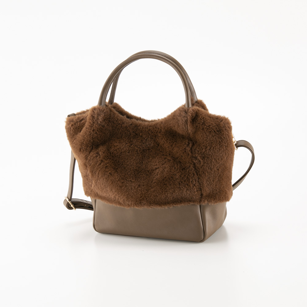 クーコ COOCO ハンド・トートバッグ エコファーxフェイクレザーキリカエ2WAY 24531-11060【FITHOUSE ONLINE SHOP】