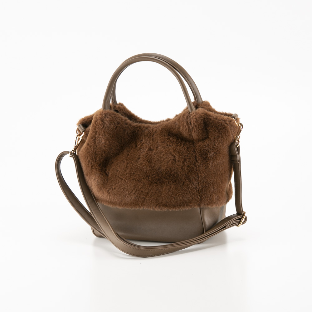 クーコ COOCO ハンド・トートバッグ エコファーxフェイクレザーキリカエ2WAY 24531-11060【FITHOUSE ONLINE SHOP】