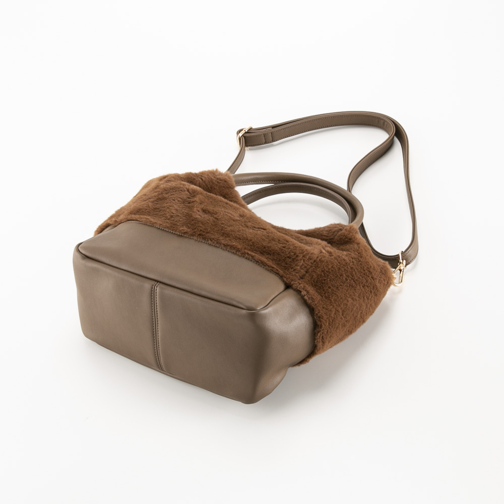 クーコ COOCO ハンド・トートバッグ エコファーxフェイクレザーキリカエ2WAY 24531-11060【FITHOUSE ONLINE SHOP】