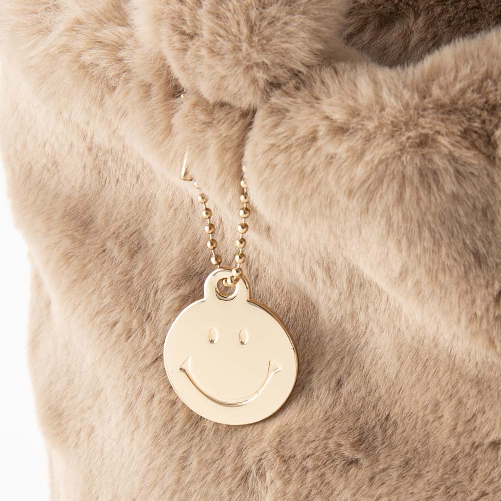 クーコ COOCO ハンド・トートバッグ SMILEY チャーム付きエコファーフェイス 24531-11713【FITHOUSE ONLINE SHOP】