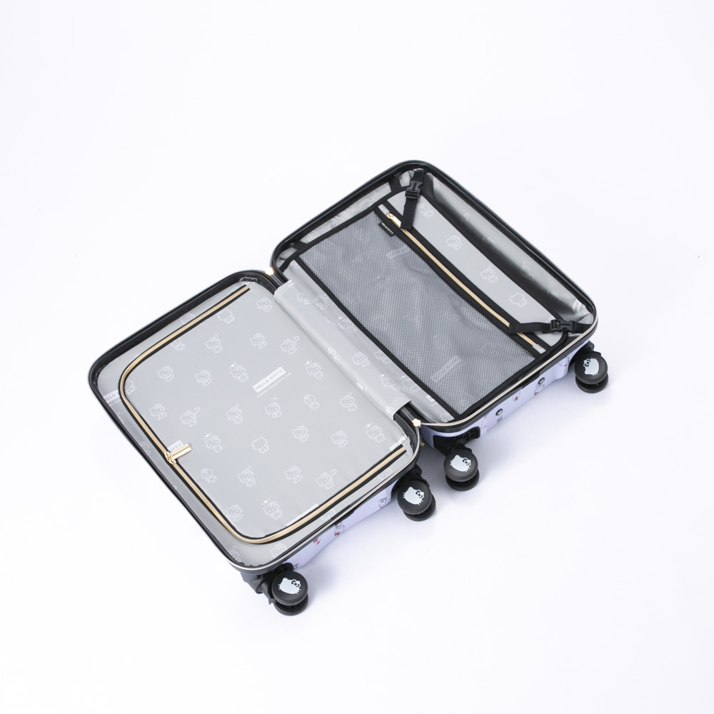 シフレ siffler スーツケース・キャリーバッグ ハローキティ Sサイズ ドリンクホルダー付き ジッパータイプ HPL2312-49【FITHOUSE ONLINE SHOP】
