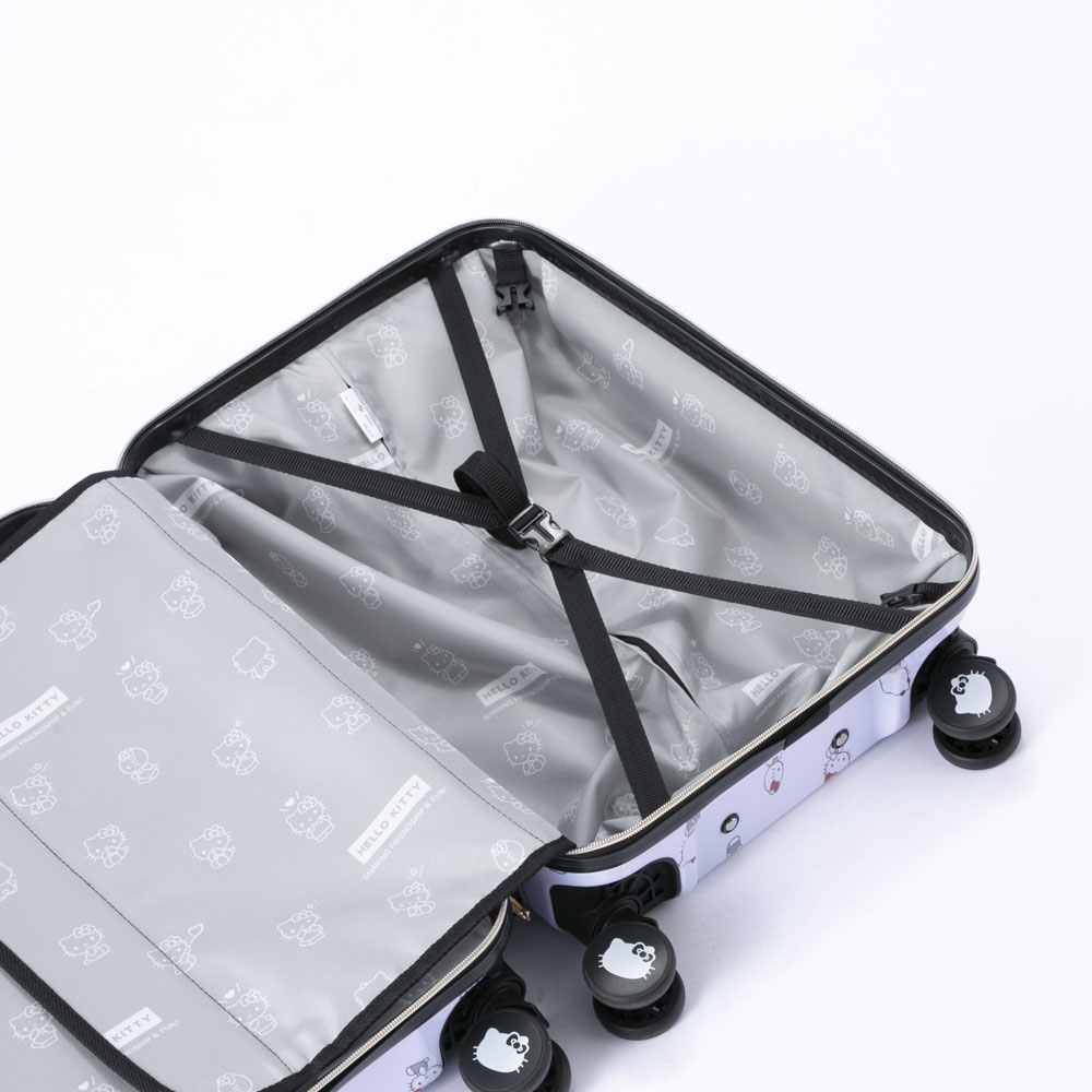 シフレ siffler スーツケース・キャリーバッグ ハローキティ Sサイズ ドリンクホルダー付き ジッパータイプ HPL2312-49【FITHOUSE ONLINE SHOP】