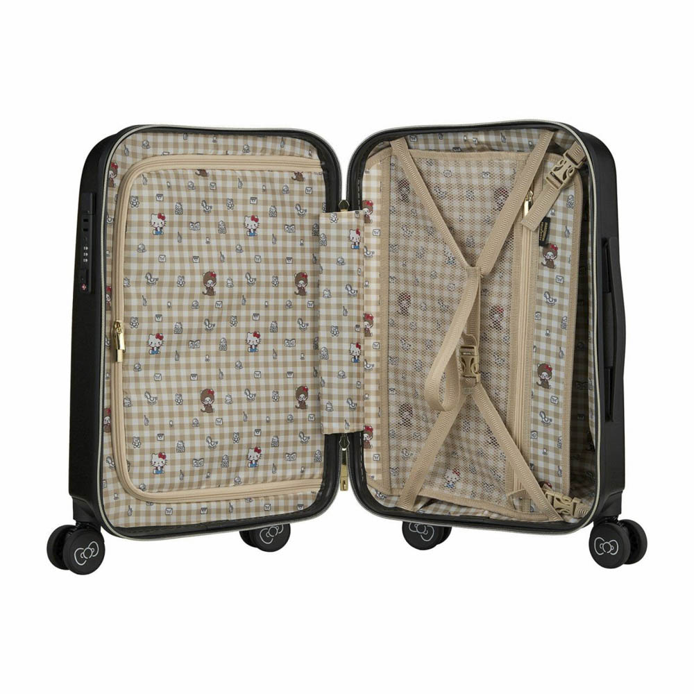 シフレ siffler キャリーケース・スーツケース モンチッチ×ハローキティ ドリンクホルダー付き ジッパータイプ HPL2249-48【FITHOUSE ONLINE SHOP】