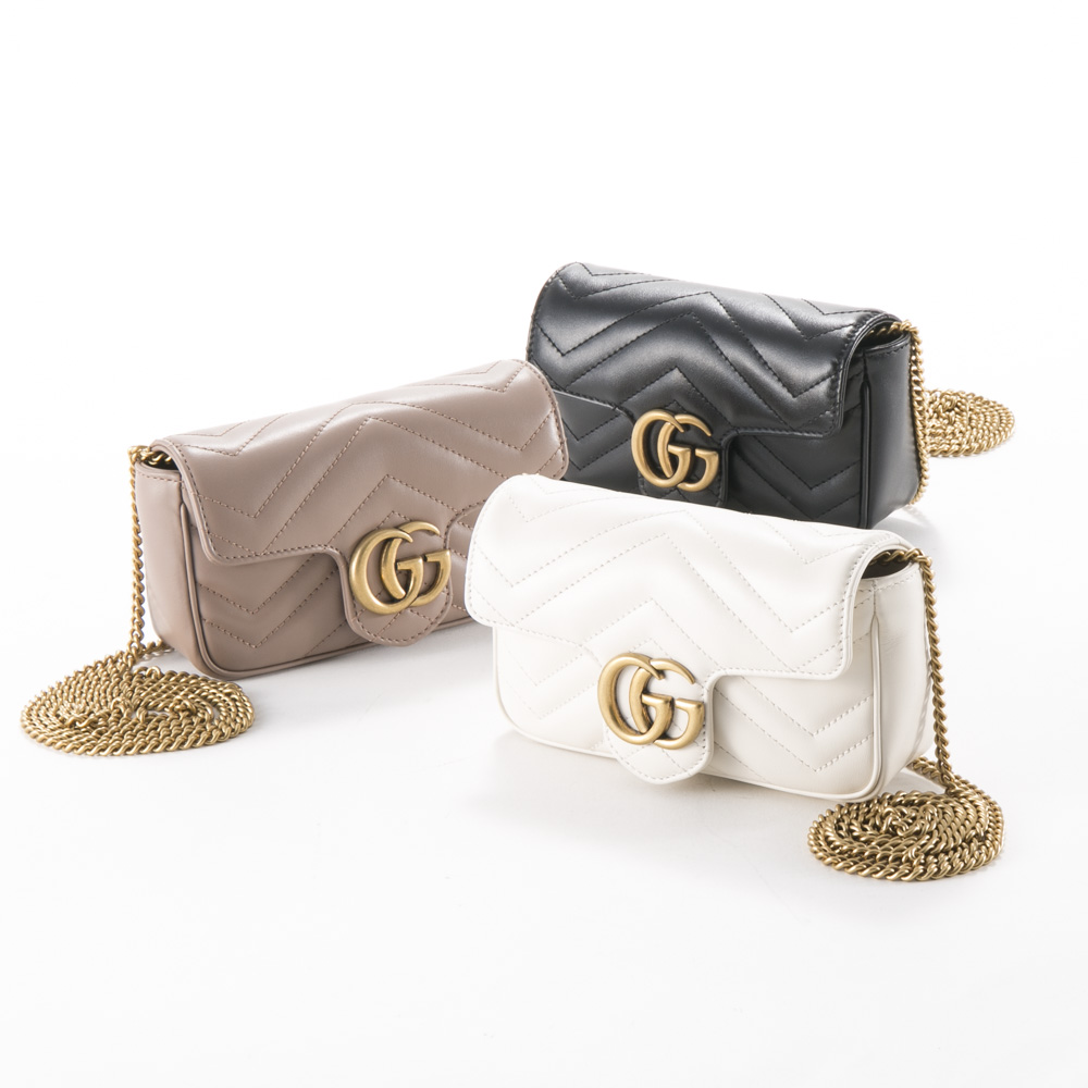 グッチ GUCCI GG MARMONT キルティングレザーミニチェーンショルダー