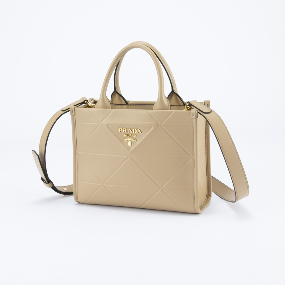 プラダ PRADA ハンド・トートバッグ SOFT CALF TRIANGOL シンボル 