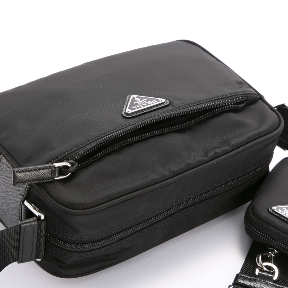 プラダ PRADA ReNylon 前ポケット付きショルダーバッグ 1BC167 RV44 B1M【FITHOUSE ONLINE SHOP】