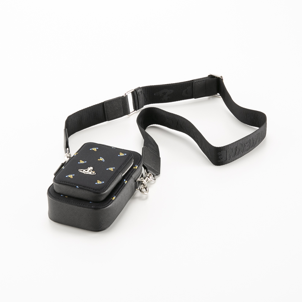ヴィヴィアンウエストウッド Vivienne Westwood ショルダーバッグ PRINTED NEOPRENE PHONE CROSSBODY/BLACK+BABY ORBS 58030002U-W00ZQ【FITHOUSE ONLINE SHOP】