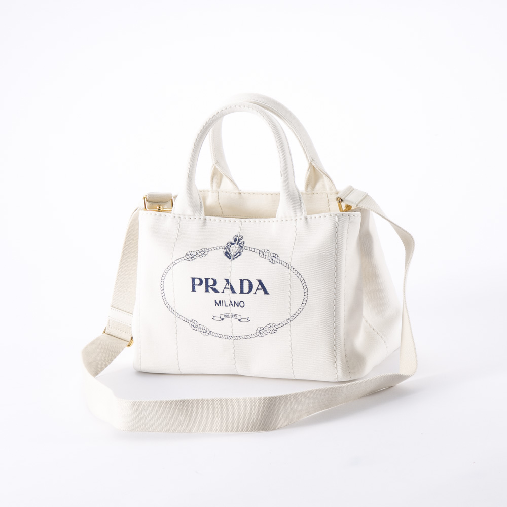 プラダ PRADA トートバッグ レディース CANAPAロゴトートSD付/BIANCO 1BG439-ZKI【FITHOUSE ONLINE SHOP】