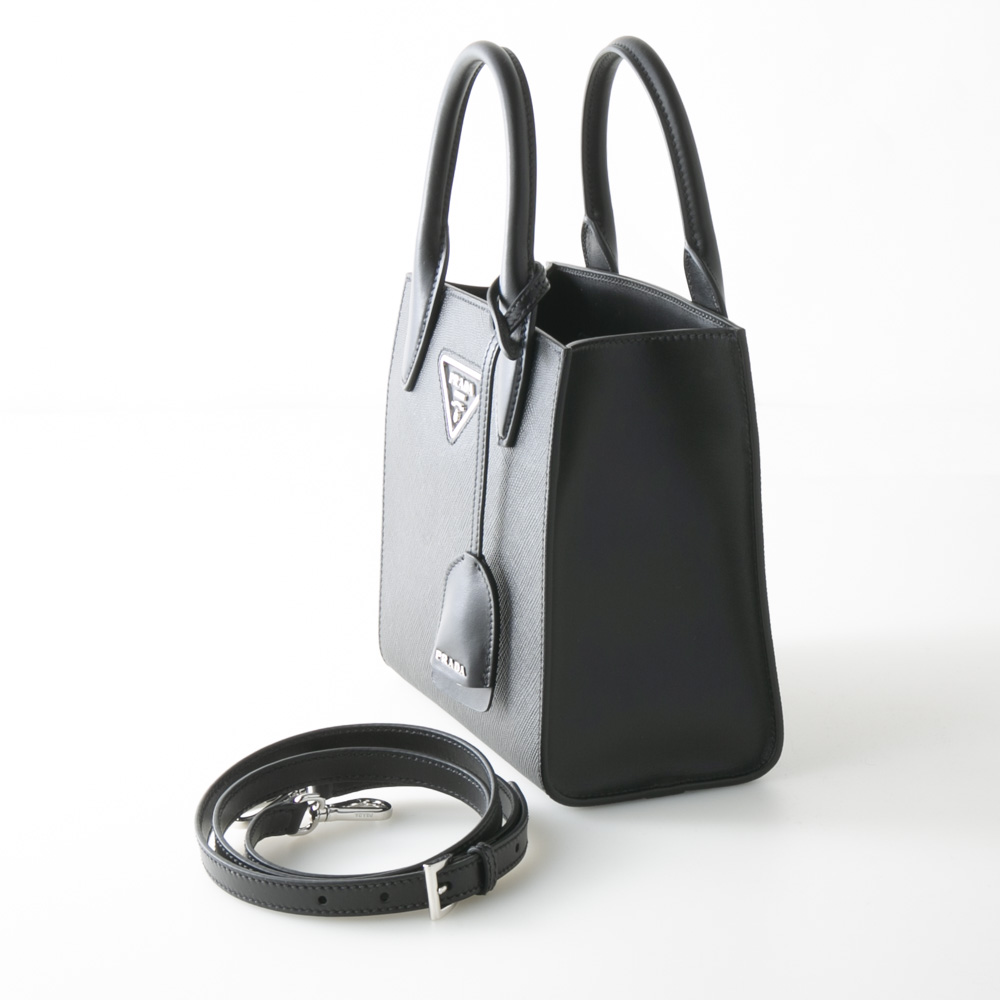 プラダ PRADA トートバッグ SAF.CUIR+CITY CALF SD付トート/NERO 