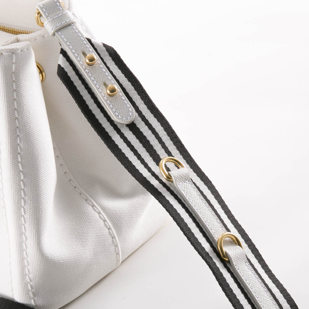 プラダ PRADA ハンド・トートバッグ CANAPAトート ストライプ SD付 