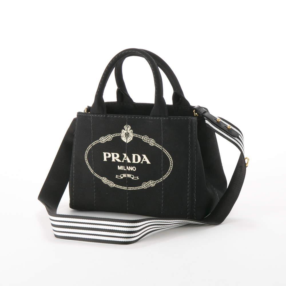 プラダ PRADA ハンド・トートバッグ CANAPA トート ストライプ SD付/NE ...