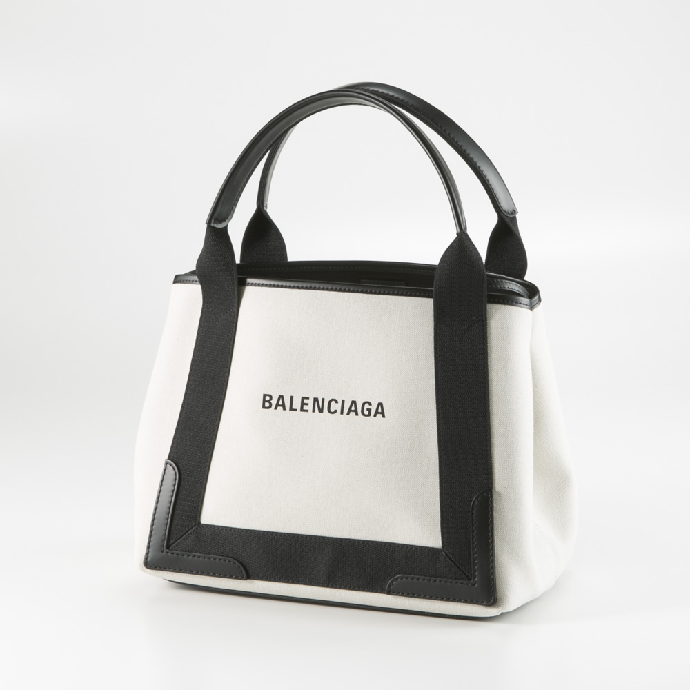 BALENCIAGA / バレンシアガ | CABAS カバ S スモール ポーチ付き ハンド トートバッグ 保存袋有 | ホワイト/グレー | レディース
