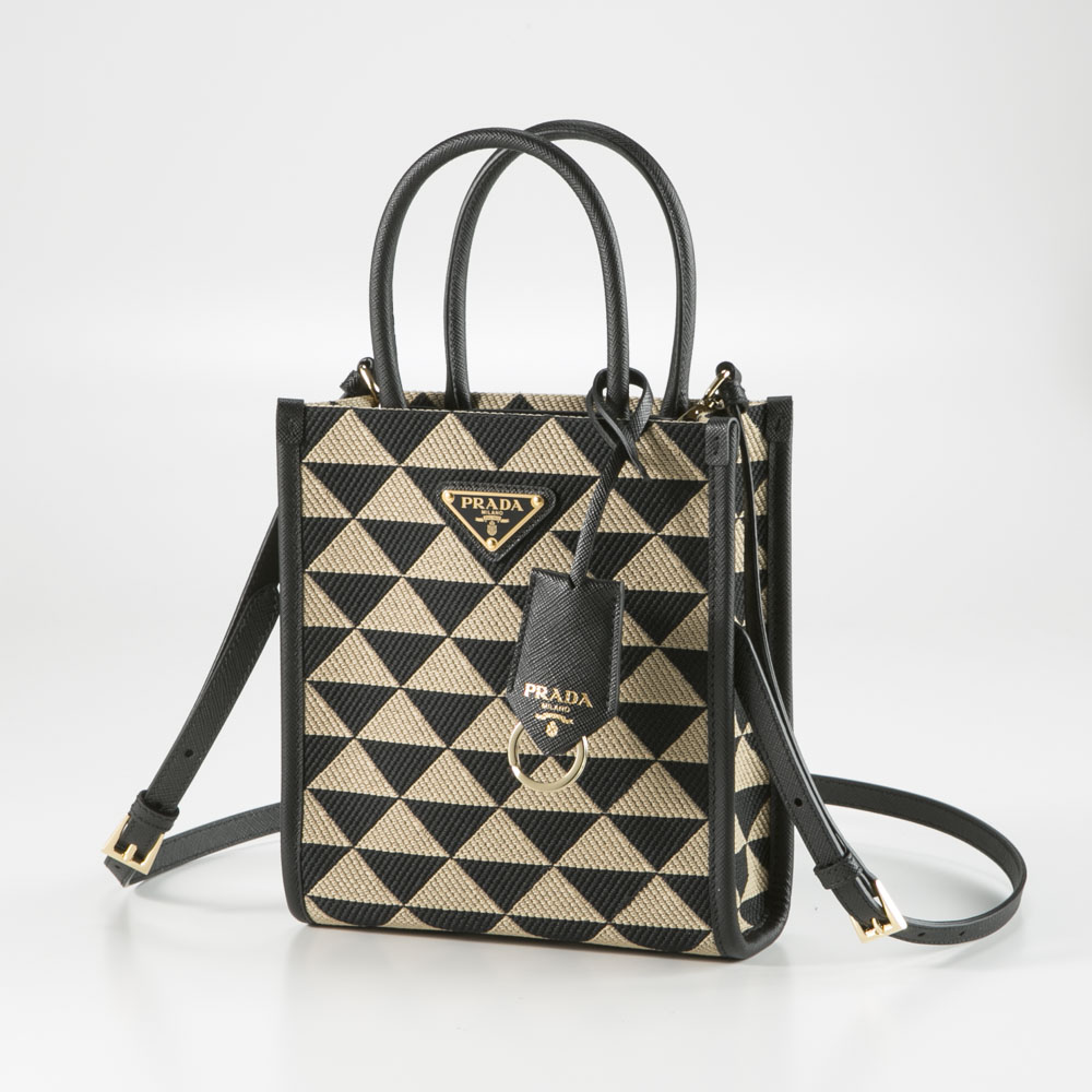 プラダ PRADA ハンド・トートバッグ TRIANGOLO JACQUARD MINI TOTE