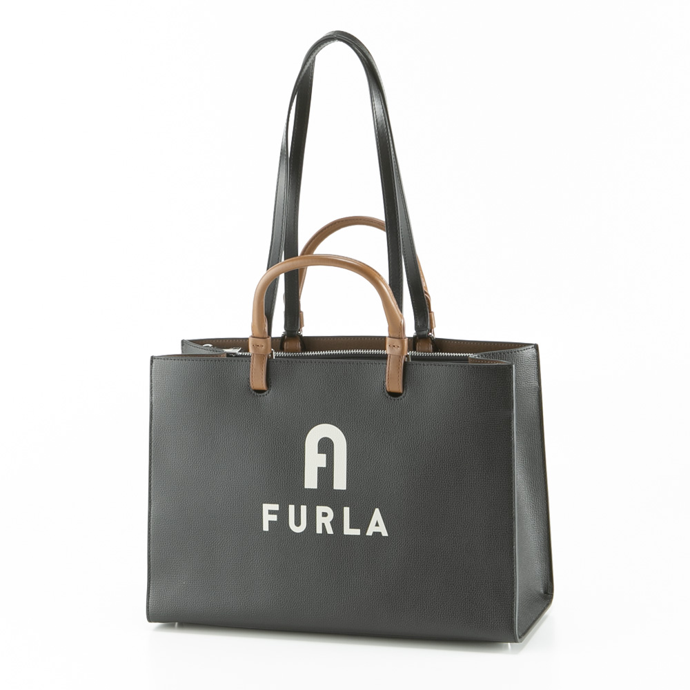 フルラ FURLA ハンド・トートバッグ VARSITY STYLE TOTE/NERO+PERLA e WB00725 BX1230【FITHOUSE ONLINE SHOP】