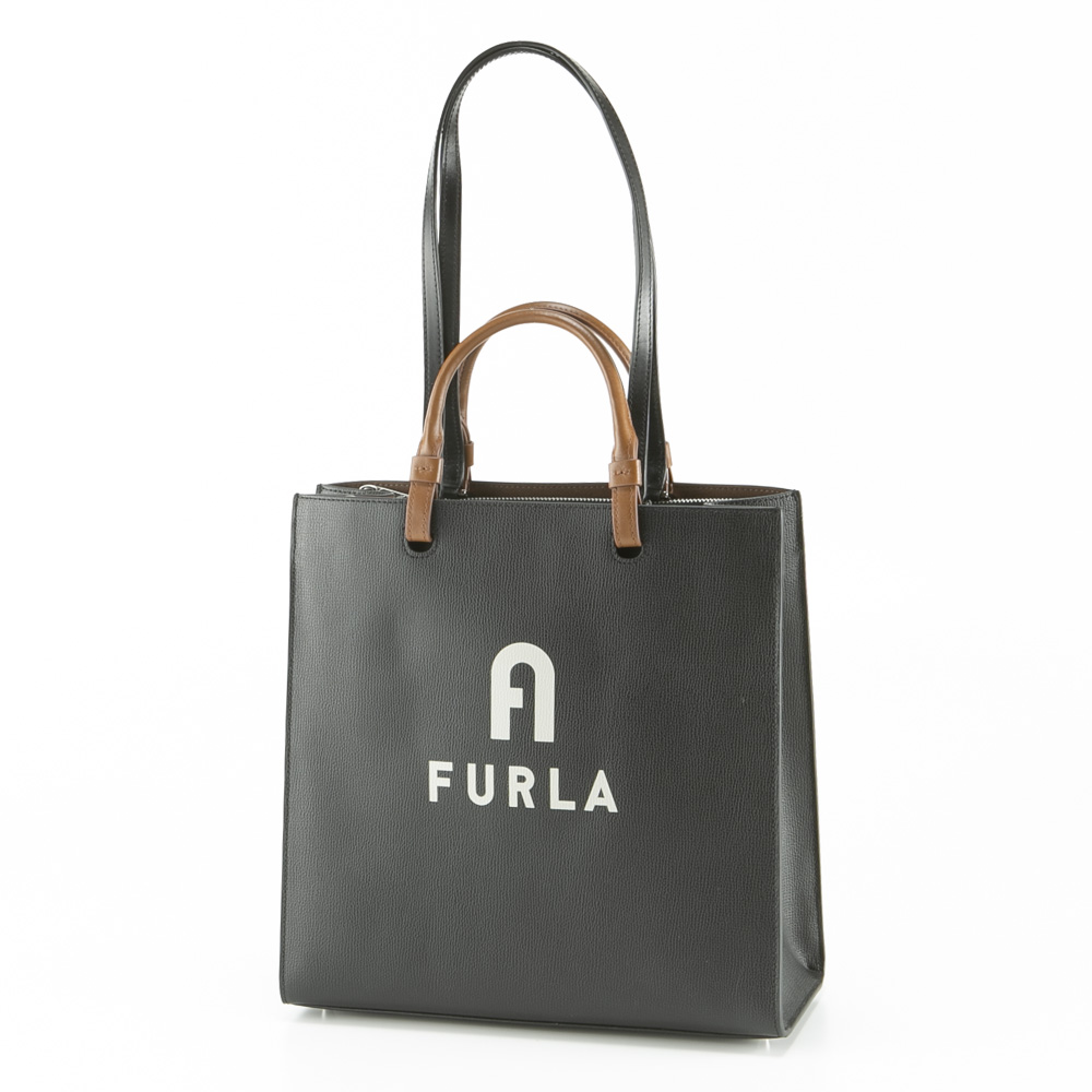 フルラ FURLA ハンド・トートバッグ VARSITY STYLE L TOTE/NERO+PERLA