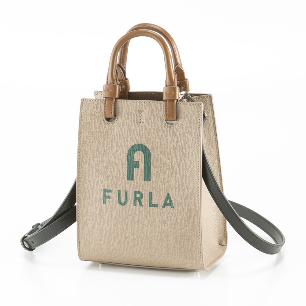 フルラ FURLA ハンド・トートバッグ VARSITY STYLE MINI TOTE/GREIGE+JASPER WB00729 BX1230【FITHOUSE ONLINE SHOP】