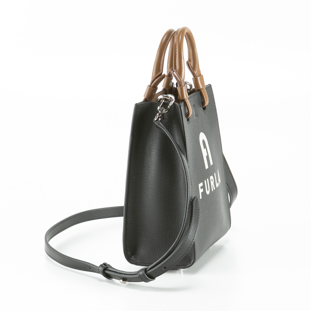 フルラ FURLA ハンド・トートバッグ VARSITY STYLE MINI TOTE/NERO+PERLA e WB00729 BX1230【FITHOUSE ONLINE SHOP】